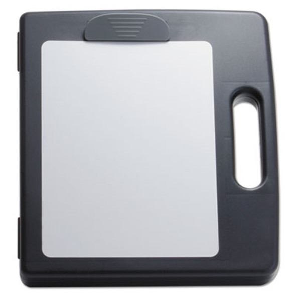 Portable Dry Erase Clipboard Case, 0.5" Clip Capacity, Holds 8.5 x 11 Sheets, Charcoal