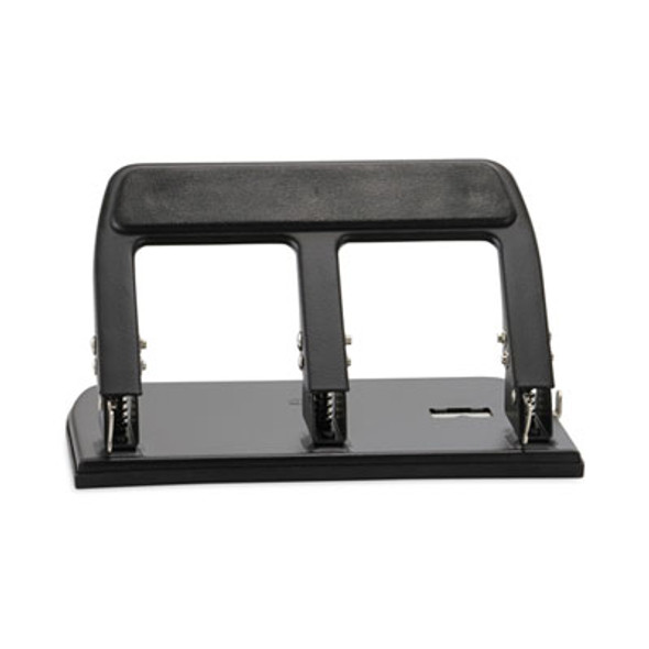 40-Sheet Three-Hole Punch With Padded Handle, 9/32" Holes, Black