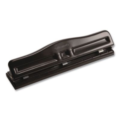 11-Sheet Fully Adjustable Two-Three-Hole Punch, 9/32" Holes, Black