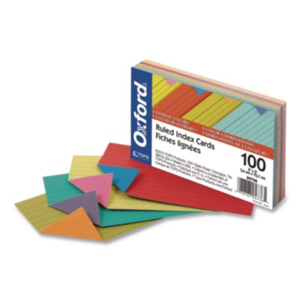 Extreme Index Cards, Ruled, 3 X 5, Assorted, 100/Pack