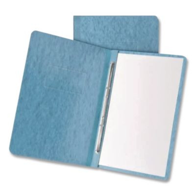 Heavyweight Pressguard And Pressboard Report Cover w/Reinforced Side Hinge, 2-Prong Fastener, 3" Cap, 8.5 x 11, Light Blue