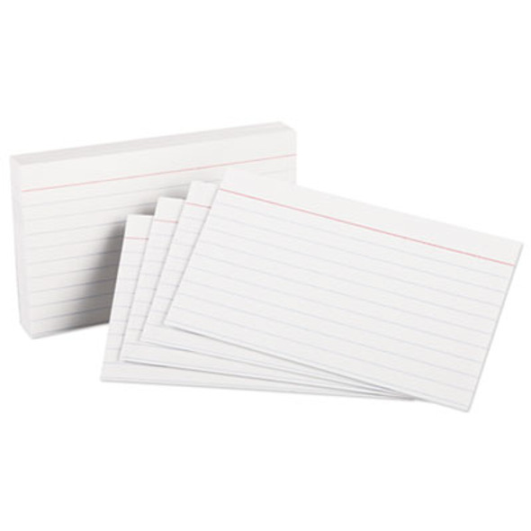 Ruled Index Cards, 3 X 5, White, 100/Pack