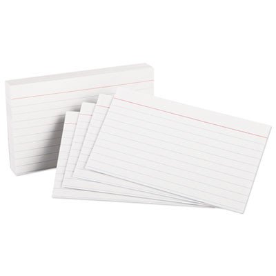 Ruled Index Cards, 3 X 5, White, 100/Pack