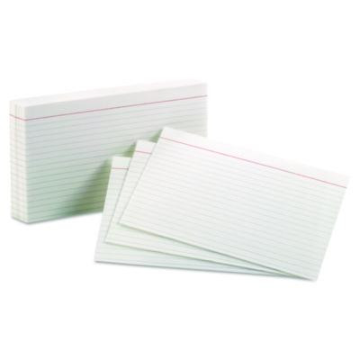 Ruled Index Cards, 5 X 8, White, 100/Pack