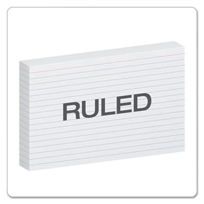 Ruled Index Cards, 5 X 8, White, 100/Pack