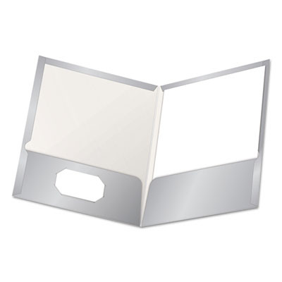 Laminated Twin Pocket Folders, Accommodates (100) 11 x 8.5 Sheets, Gray, 25/Box