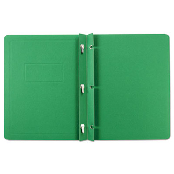 Title Panel And Border Front Report Cover, Three-Prong Fastener, 0.5" Capacity, 8.5 X 11, Light Green/Light Green, 25/Box