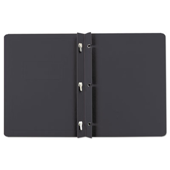 Title Panel And Border Front Report Cover, Three-Prong Fastener, 0.5" Capacity, 8.5 X 11, Black/Black, 25/Box