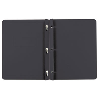 Title Panel And Border Front Report Cover, Three-Prong Fastener, 0.5" Capacity, 8.5 X 11, Black/Black, 25/Box