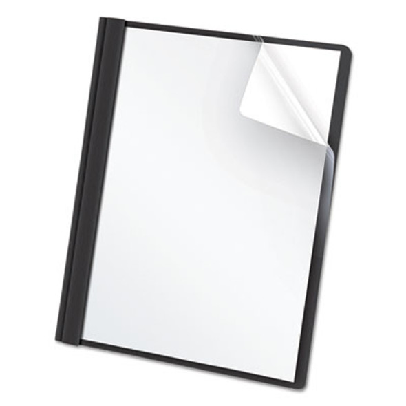 Clear Front Standard Grade Report Cover, Three-Prong Fastener, 0.5" Capacity, 8.5 X 11, Clear/Black, 25/Box