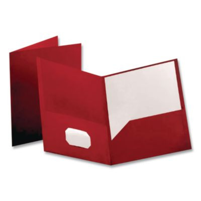 Poly Twin-Pocket Folder, Accommodates (100) 11 x 8.5 Sheets, Red