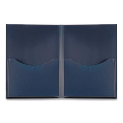 Double Stuff Heavy-Duty Opaque Polypropylene Twin-Pocket Folder, Accommodates (200) 11 x 8.5 Sheets, Navy