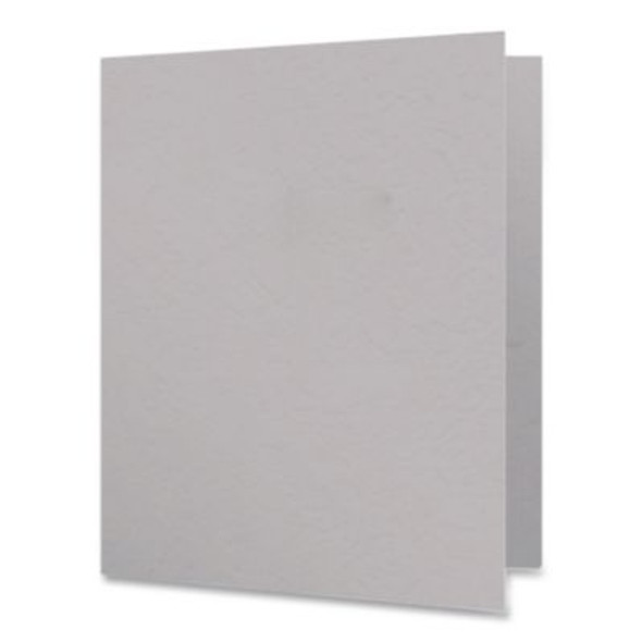 Twin-Pocket Folder, Embossed Leather Grain Paper, 0.5" Capacity, 11 X 8.5, Gray, 25/Box
