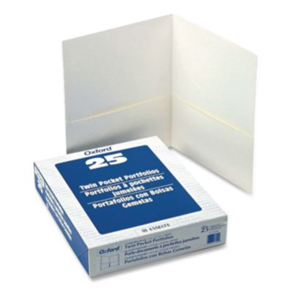 Twin-Pocket Folder, Accommodates (100) 11 x 8.5 Sheets, White, 25/Box