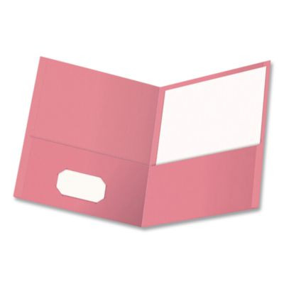 Twin-Pocket Folder, Accommodates (100) 11 x 8.5 Sheets, Pink, 25/Box