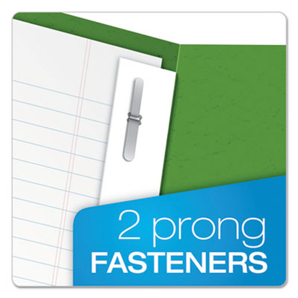 Twin-Pocket Folder With Prong Fasteners, Accommodates (135) 11 x 8.5 Sheets, Green, 25/Box