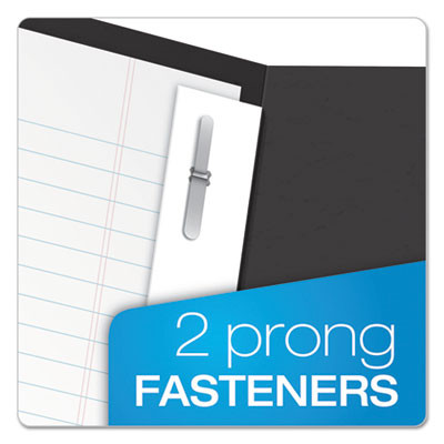 Twin-Pocket Folder With Prong Fasteners, Accommodates (135) 11 x 8.5 Sheets, Black, 25/Box
