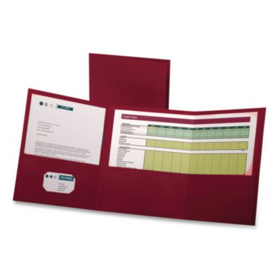 Tri-Fold Pocket Folder, Accommodates (150) 11 x 8.5 Sheets, Red, 20/Box