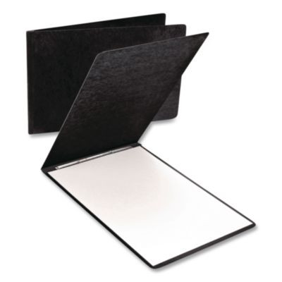 Pressguard Report Cover With Reinforced Top Hinge, Two-Prong Metal Fastener, 2" Capacity, 8.5 X 14, Black/Black