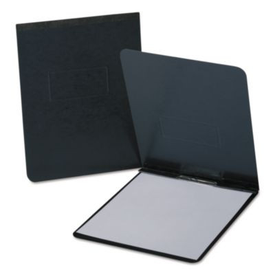 Pressguard Report Cover With Reinforced Top Hinge, Two-Prong Metal Fastener, 2" Capacity, 8.5 X 14, Black/Black