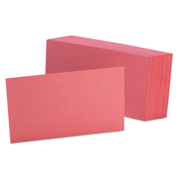 Unruled Index Cards, 3 X 5, Cherry, 100/Pack