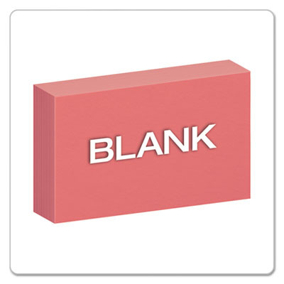 Unruled Index Cards, 3 X 5, Cherry, 100/Pack