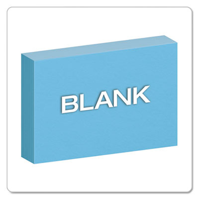 Unruled Index Cards, 4 X 6, Blue, 100/Pack