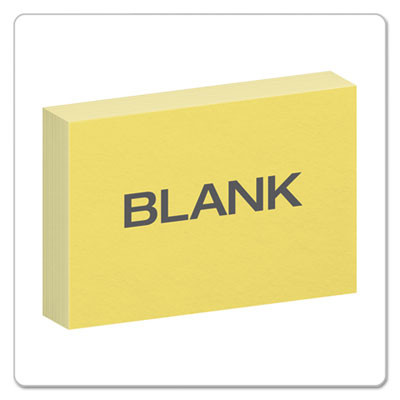 Unruled Index Cards, 4 X 6, Canary, 100/Pack