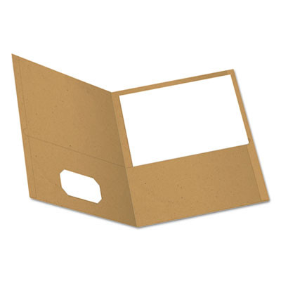 Earthwise By Oxford 100% Recycled Twin-Pocket Folder, Accommodates (100) 11 x 8.5 Sheets, Natural, 25/Box