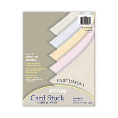 Array Card Stock, 65 Lb Cover Weight, 8.5 x 11, Assorted Parchment Colors, 100/Pack
