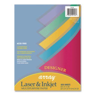 Array Colored Bond Paper, 24 Lb Bond Weight, 8.5 x 11, Assorted Designer Colors, 500/Ream
