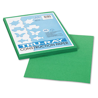 Tru-Ray Construction Paper, 76 Lb Text Weight, 9 x 12, Holiday Green, 50/Pack