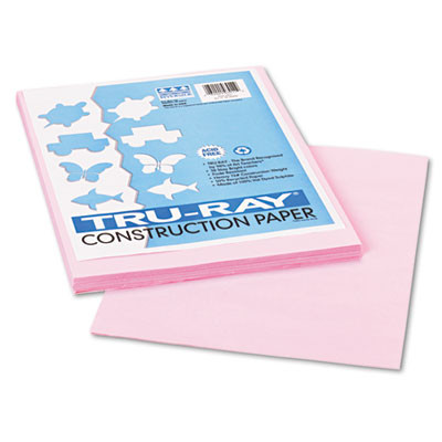 Tru-Ray Construction Paper, 76 Lb Text Weight, 9 x 12, Pink, 50/Pack