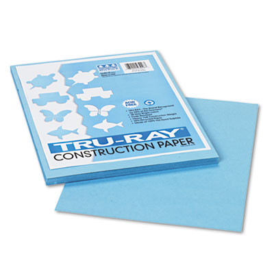 Tru-Ray Construction Paper, 76 Lb Text Weight, 9 x 12, Sky Blue, 50/Pack