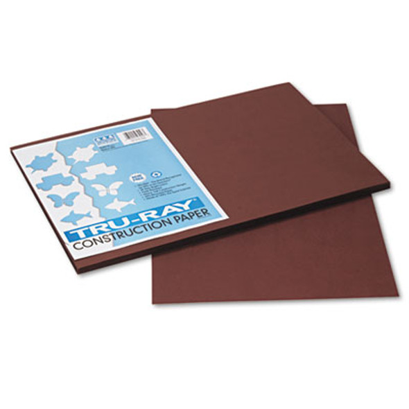 Tru-Ray Construction Paper, 76 Lb Text Weight, 12 x 18, Dark Brown, 50/Pack