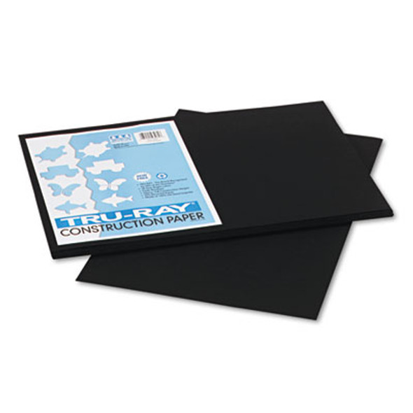 Tru-Ray Construction Paper, 76 Lb Text Weight, 12 x 18, Black, 50/Pack