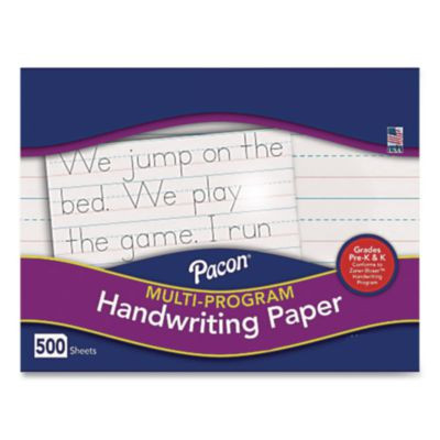 Multi-Program Handwriting Paper, 30 Lb Bond Weight, 5/8" Long Rule, Two-Sided, 8.5 x 11, 500 Sheets/Ream