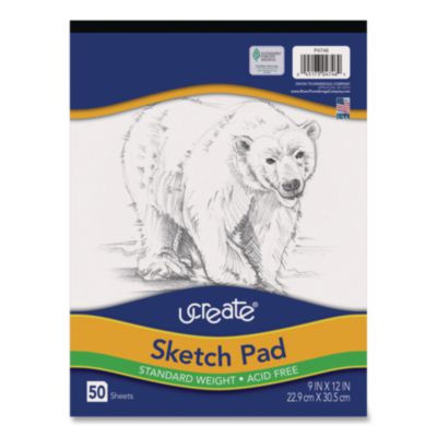 Art1St Sketch Pad, Unruled, (50) White 9 x 12 Sheets