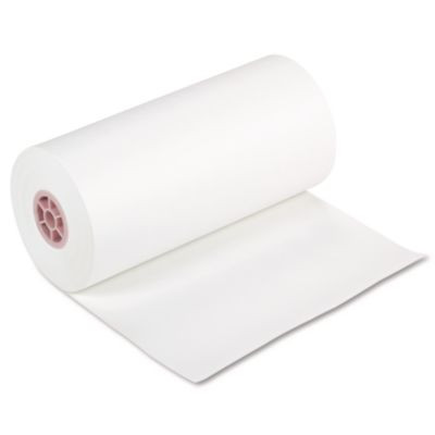 Kraft Paper Roll, 40 Lb Wrapping Weight, 18" x 1,000 Ft, White