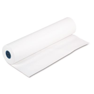 Kraft Paper Roll, 40 Lb Wrapping Weight, 36" x 1,000 Ft, White