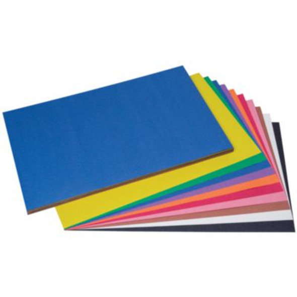 Sunworks Construction Paper, 50 Lb Text Weight, 12 x 18, Assorted Colors, 50 Sheets/Pack, 25 Packs/Carton