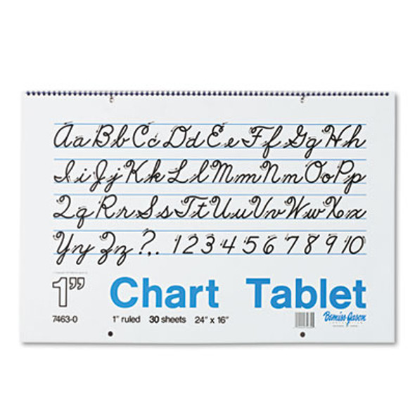 Chart Tablets, Presentation Format (1" Rule), 24 x 16, White, 30 Sheets