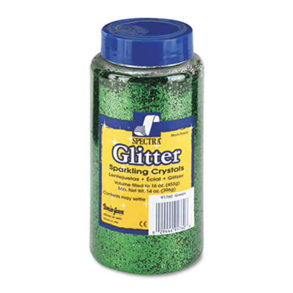 Spectra Glitter, 0.04 Hexagon Crystals, Green, 16 Oz Shaker-Top Jar