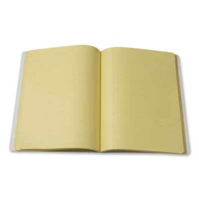 Dual Ruled Composition Book, Left: Quad Rule (4 Sq/In), Right: Wide/Legal Rule (3/8"), Yellow Cover, (100) 9.75 x 7.5 Sheets