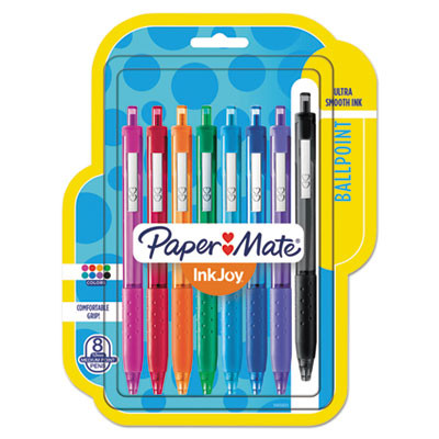 Inkjoy 300 Rt Ballpoint Pen, Retractable, Medium 1 Mm, Assorted Ink And Barrel Colors, 8/Pack
