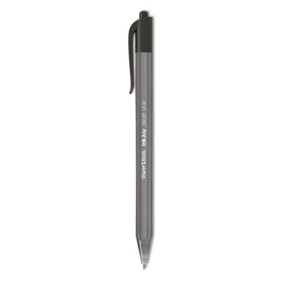 Inkjoy 100 Rt Ballpoint Pen, Retractable, Medium 1 Mm, Black Ink, Smoke/Black Barrel, Dozen