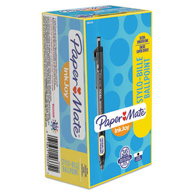 Inkjoy 300 Rt Ballpoint Pen, Retractable, Medium 1 Mm, Black Ink, Black Barrel, 36/Box