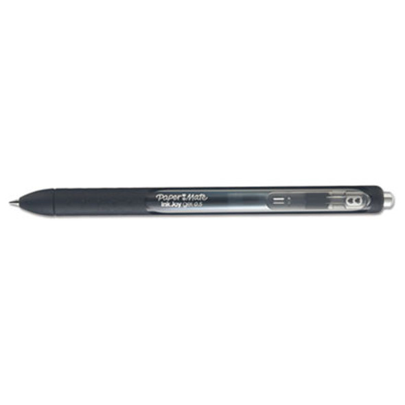 Inkjoy Gel Pen, Retractable, Fine 0.5 Mm, Black Ink, Black Barrel, Dozen