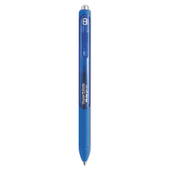 Inkjoy Gel Pen, Retractable, Fine 0.5 Mm, Blue Ink, Blue Barrel, Dozen