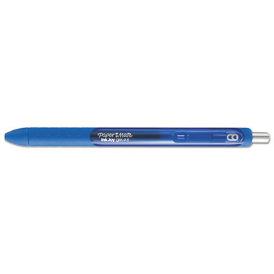 Inkjoy Gel Pen, Retractable, Fine 0.5 Mm, Blue Ink, Blue Barrel, Dozen